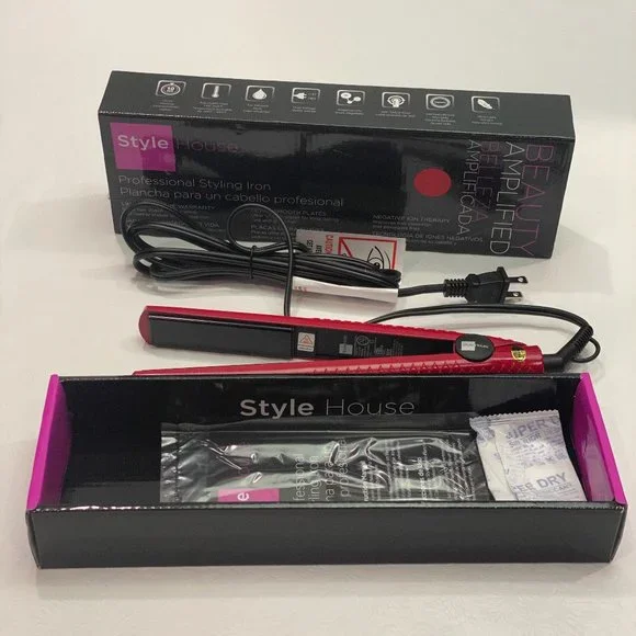 Style House Pro Negative lon
Hair Styling Flat Iron 1.25\
